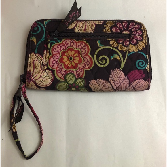 Vera Bradley Mod floral 8"x4.5" wristlet wallet pocketbook c. 2007 clutch bag - Picture 1 of 10